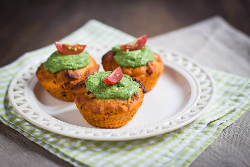 tomaten cupcakes muffins rucola frischkäse topping kampf der köche party buffett