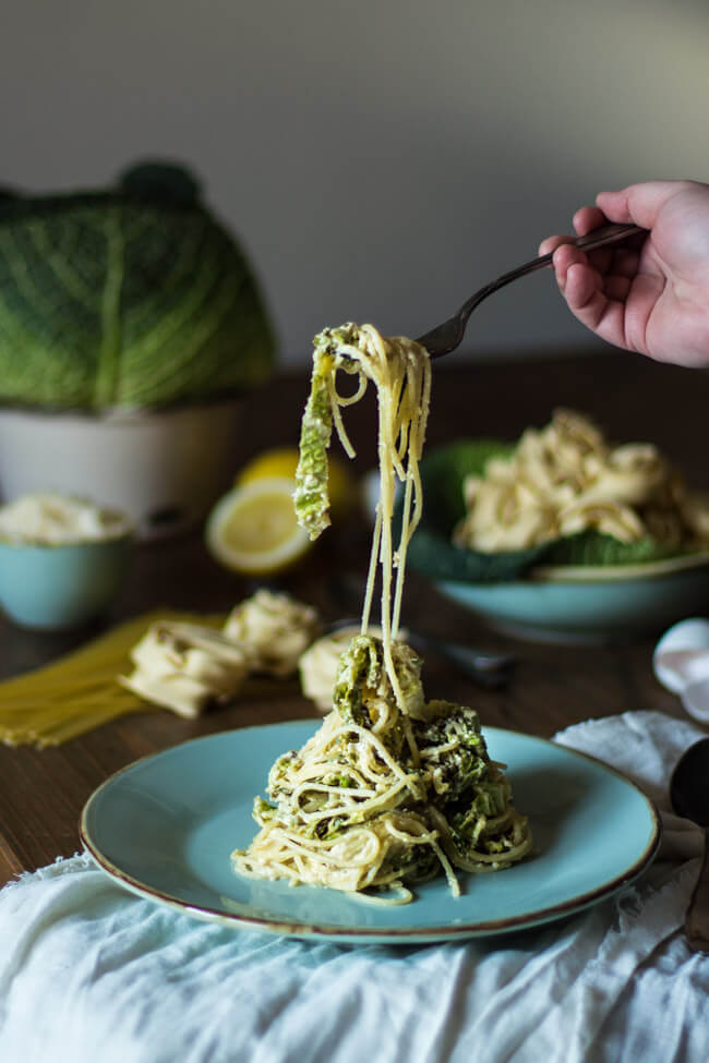 wirsing carbonara vegetarisch pasta nudeln