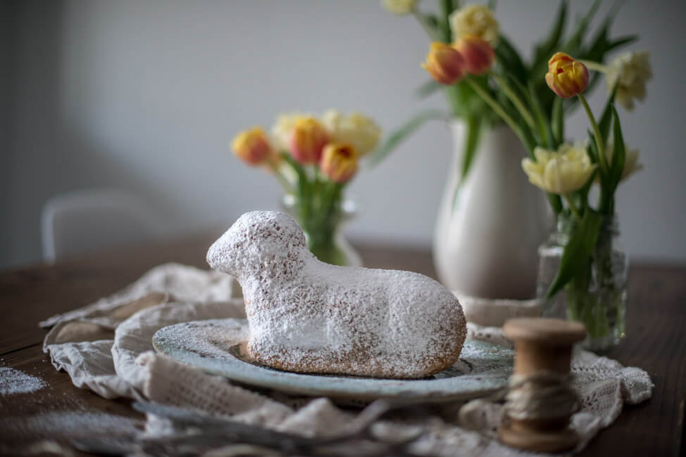 Ostern Feiertag Osterlamm Traditionelles Rezept Kuchen Zitrone Vanille