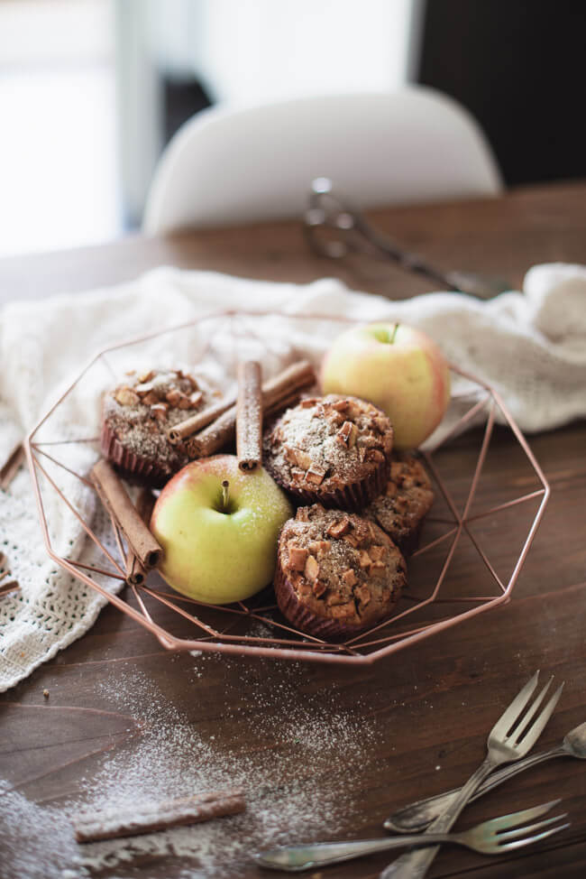 apfel nuss muffins ohne zucker gesund honig zimt backen kleine kuchen einfach