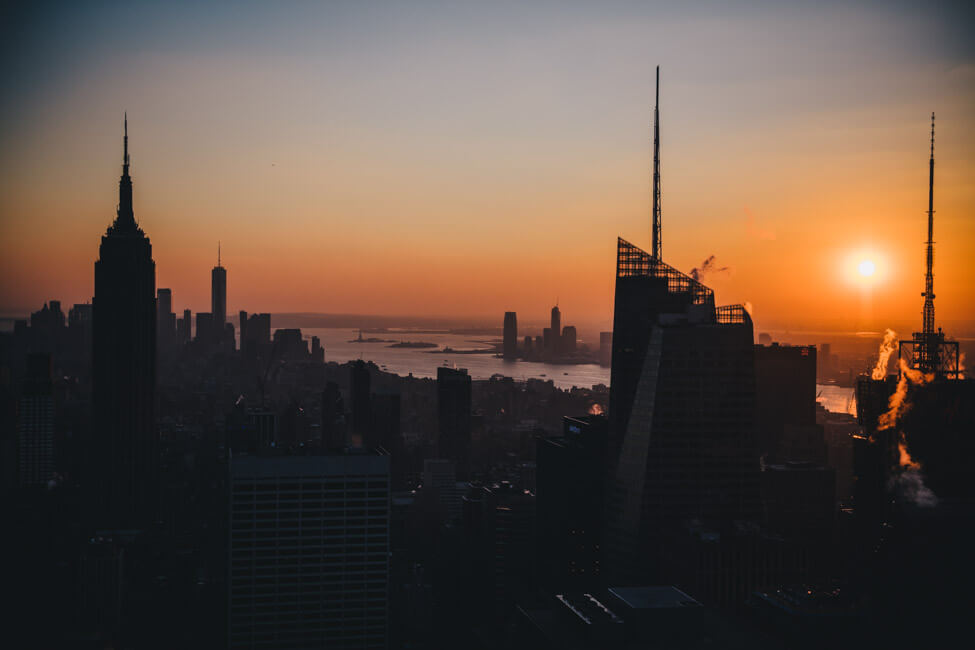 New York City NYC Manhattan Top of the Rock sunset skyline