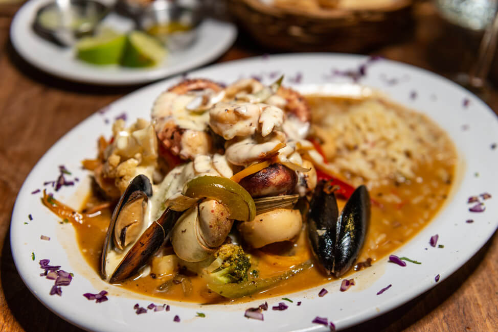 Viva Zapata Isla Holbox Restaurant Seafood Pfanne