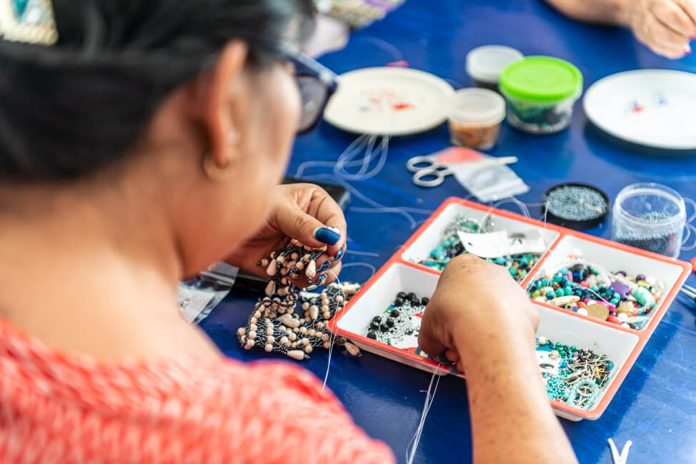 Mexiko Isla Mujeres Karibik Insel Womens Beading Cooperative Perlenschmuck Kooperative