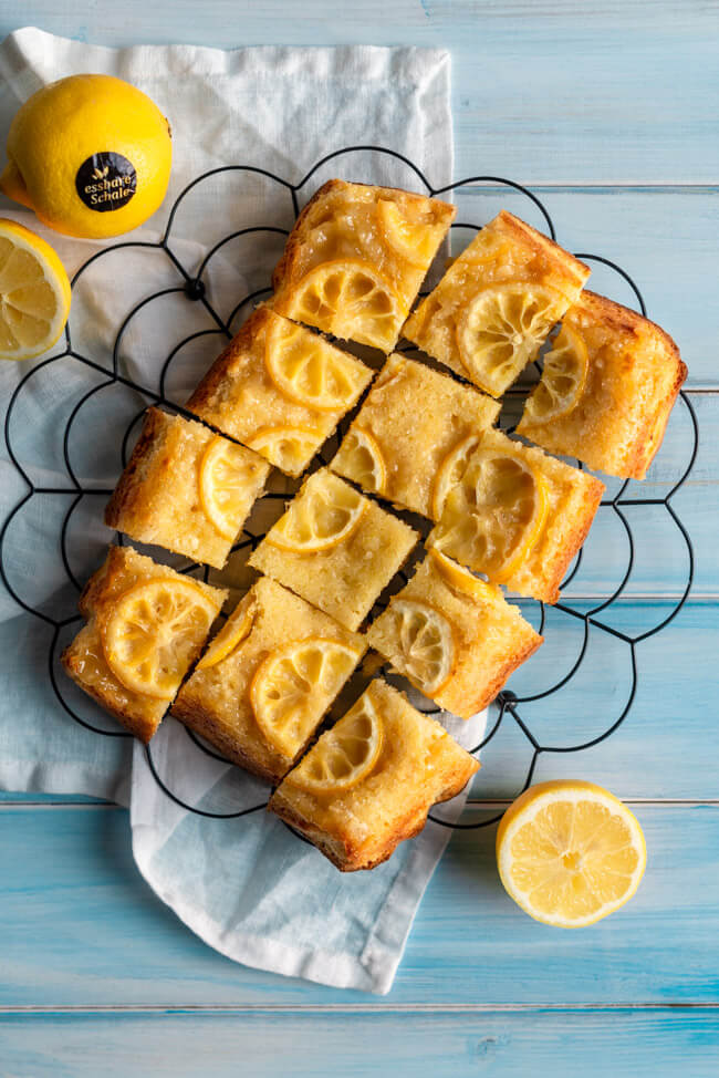 Zitronen Upside Down Kuchen Cake Lemoncake Zitronenkuchen essbare Schale Olivenöl ALDI SÜD